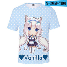 Load image into Gallery viewer, NEKOPARA t Shirt Summer Fashion short sleeve t shirt Kpop Print Tee Harajuku Anime Cosplay loose Oversize Shirt