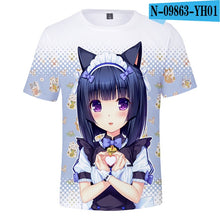 Load image into Gallery viewer, NEKOPARA t Shirt Summer Fashion short sleeve t shirt Kpop Print Tee Harajuku Anime Cosplay loose Oversize Shirt