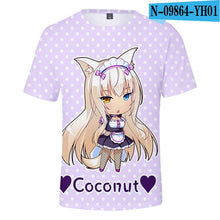 Load image into Gallery viewer, NEKOPARA t Shirt Summer Fashion short sleeve t shirt Kpop  Print Tee Harajuku Anime Cosplay loose Oversize Shirt
